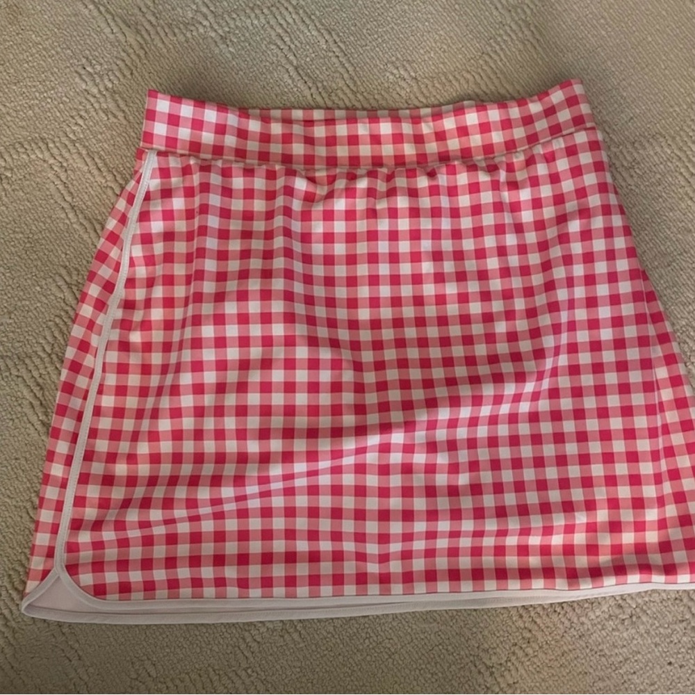 Jcrew Gingham Checkered Skirt in pink and White